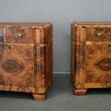 1935s pair of rare art deco bedside tables, Czechoslovakia