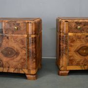 1935s pair of rare art deco bedside tables, Czechoslovakia