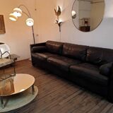 Brass round mirror 100cm