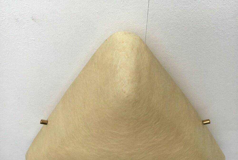 Mid-Century Minimalist Triangular Ceiling Lamp in Fibreglass, 1960s