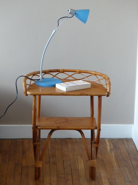 Rattan and bamboo 70's bedside