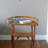 Rattan and bamboo 70's bedside