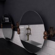 2 round mirrors made of copper alloy, 1940s-1950s