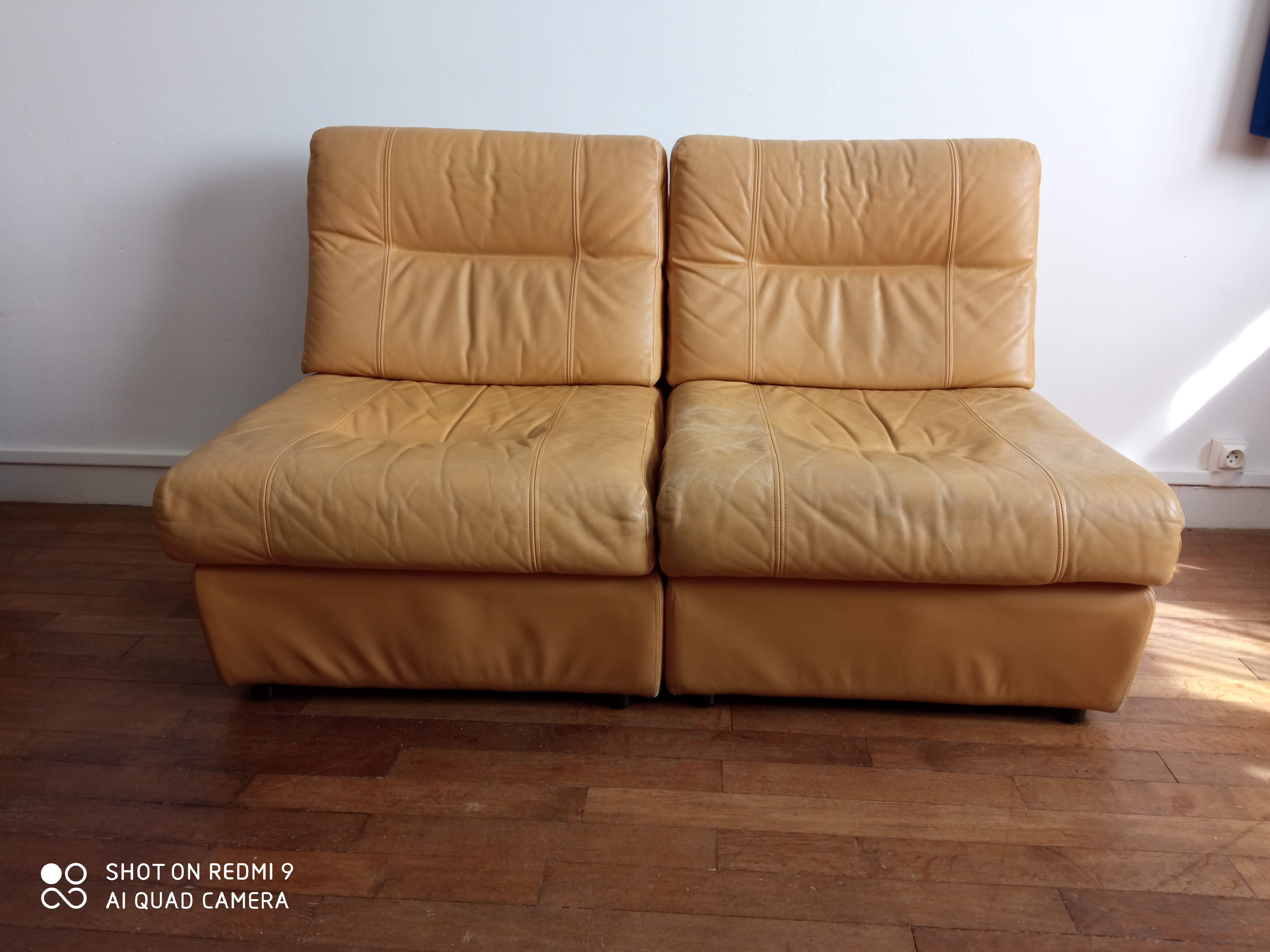 Pair of 1970 leather heaters