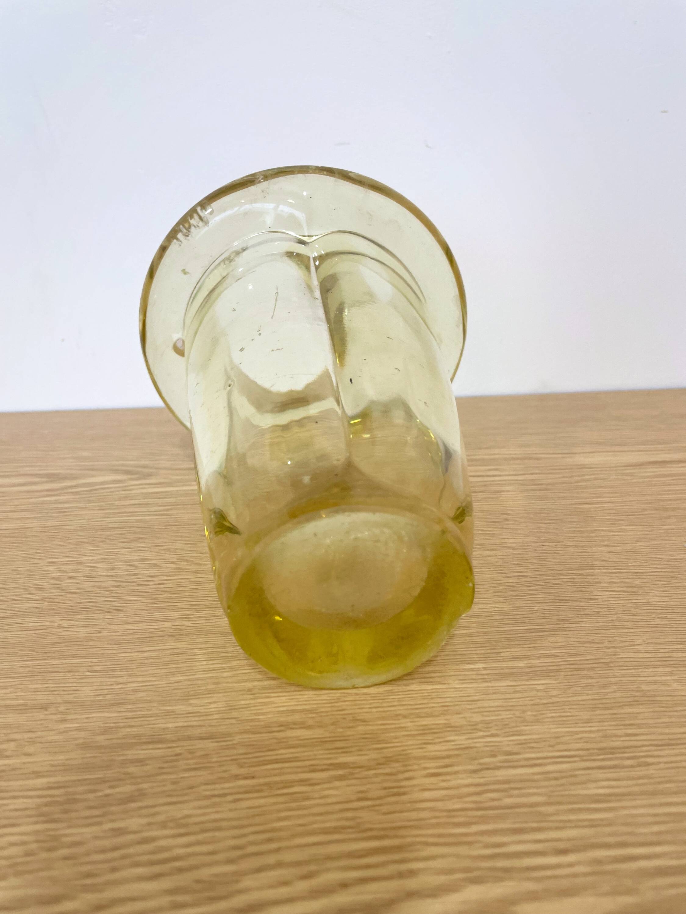 Art Deco vase in thick glass with an inverted rim, 1930s to 1950s.