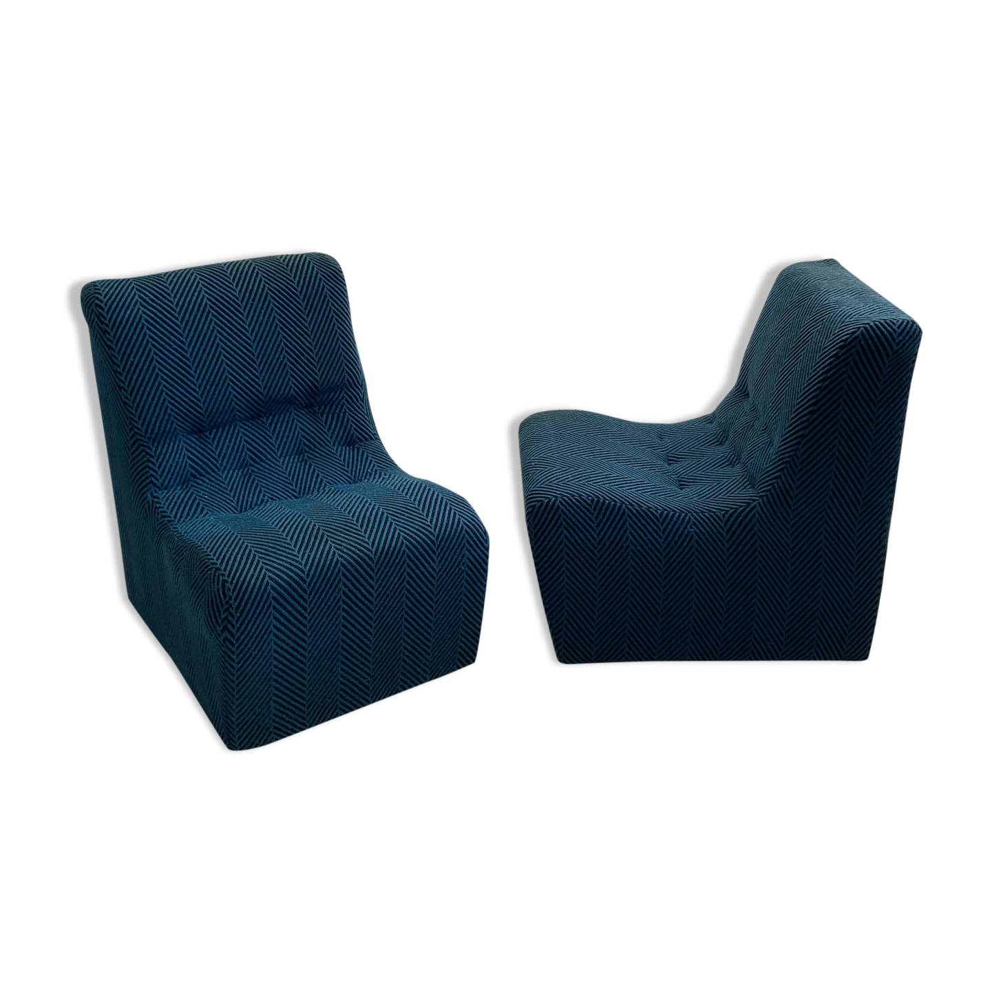 Pair of chevron fabric heaters, c.1970