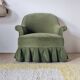 Green velvet armchair