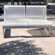 Perforated metal garden bench
