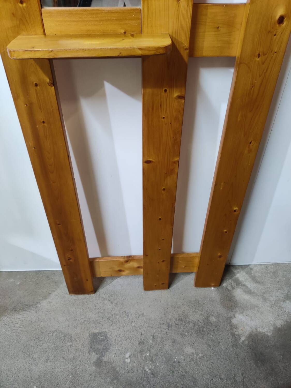 Vintage pine wall coat rack