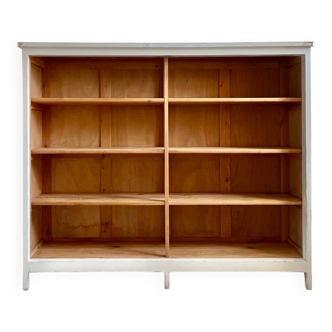 Large antique school wardrobe/bookshelf in solid pine – 1950