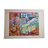 Lithograph, "Montparnasse", artist's proof, numbered signed, 76 x 55 cm