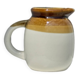 Small two-tone white and brown pitcher Made in China