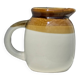 Small two-tone white and brown pitcher Made in China