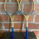 Pair of Vintage Tennis Rackets MAJESTIC Wood 1950s #D581