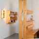 Wall-mounted pine cabinet, Les Arcs 1800, circa 1970