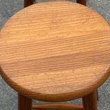 Set of 3 vintage pine stools from the 60s