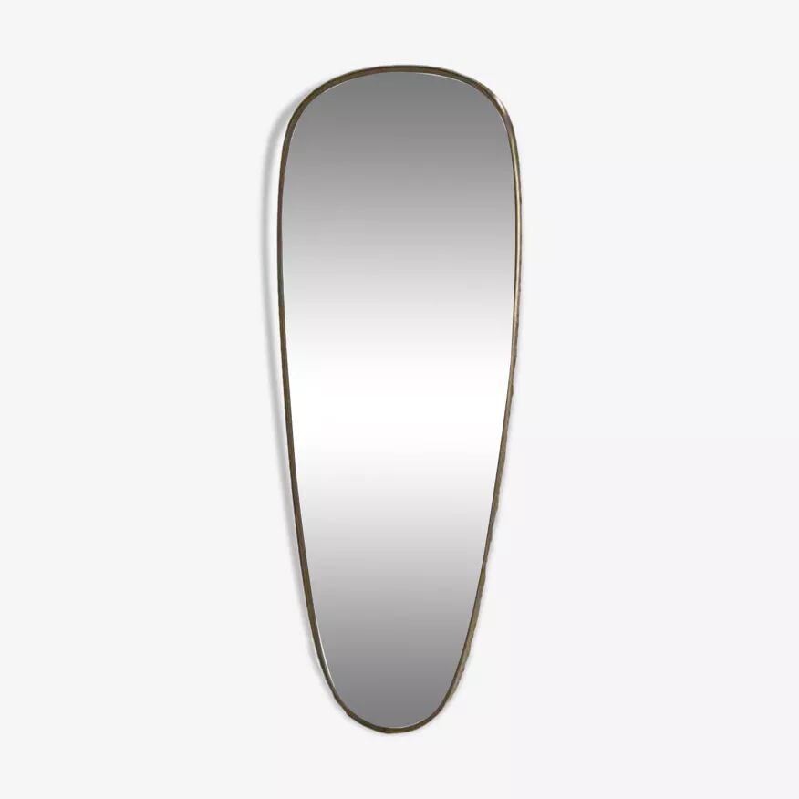 Miroir doré rétroviseur et forme libre des années 50