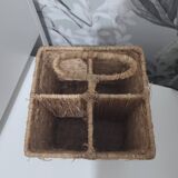 Wicker utensil storage basket