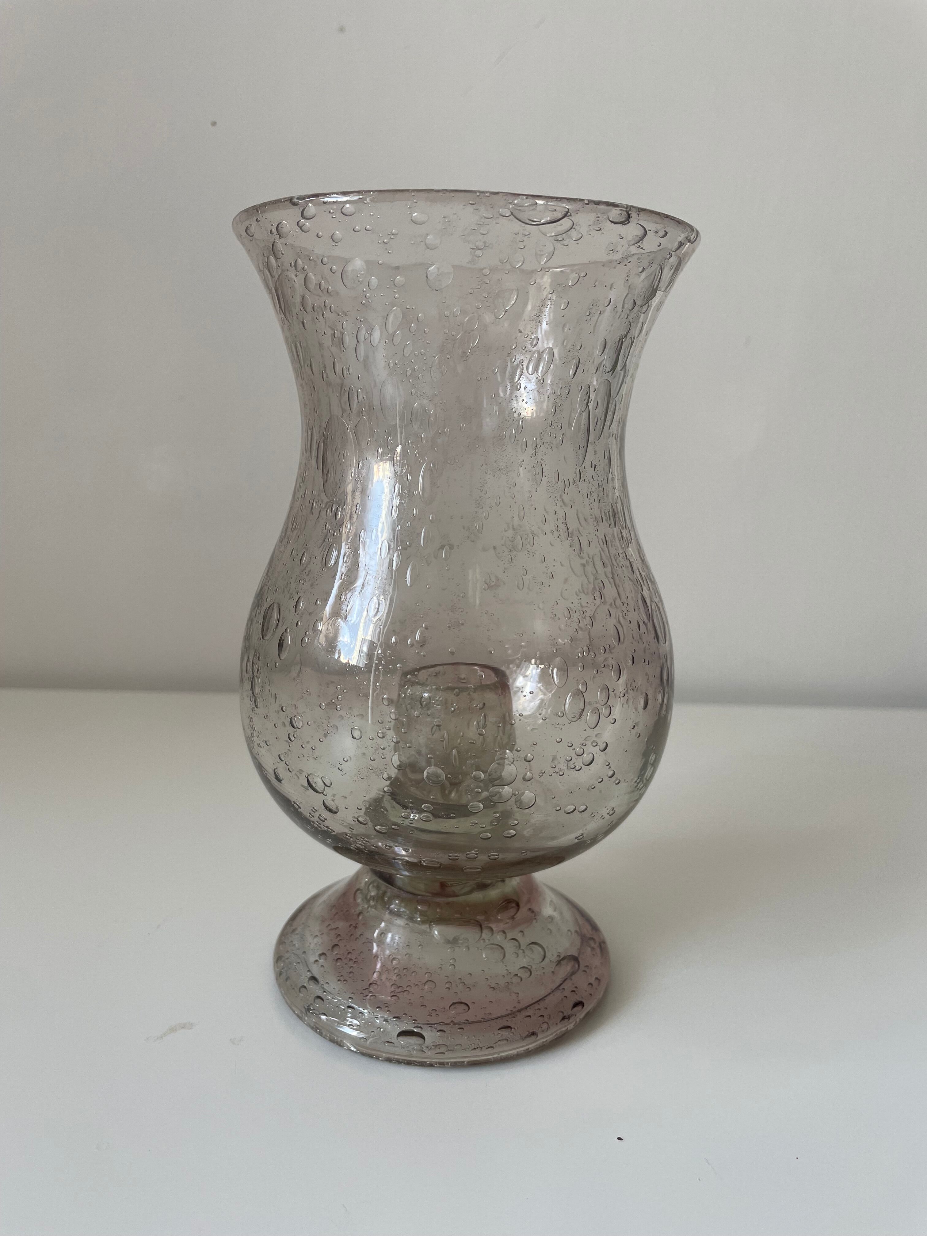 Photophore en verre bullé