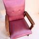 Vintage design armchair set – red skai and teak (1960s)