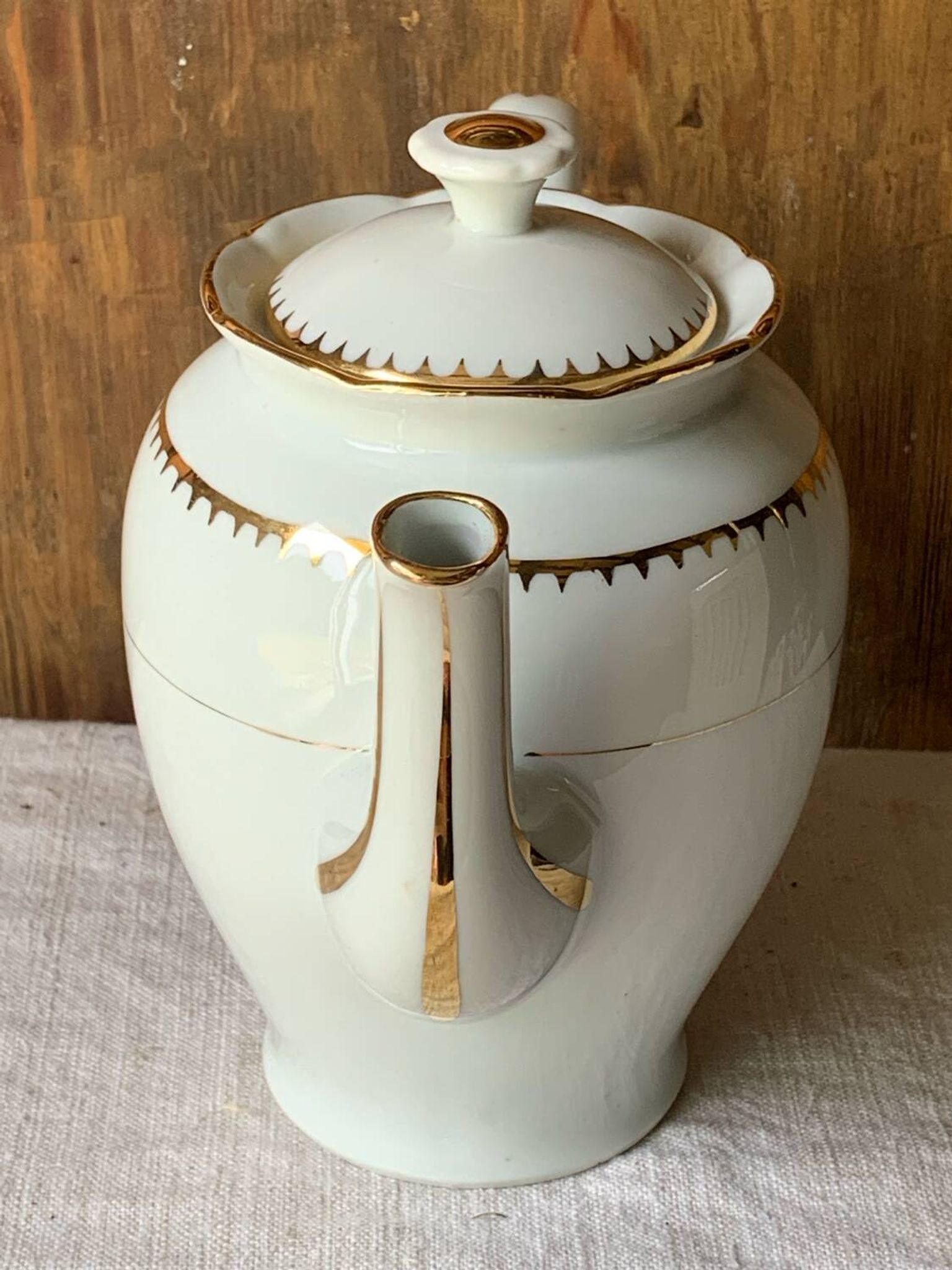 Antique porcelain jug with Limoges enamel