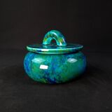 Paul milet (1870-1950) sèvres, turquoise blue bonbonnière, art deco period