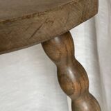 Vintage 1950s half-moon tripod stool