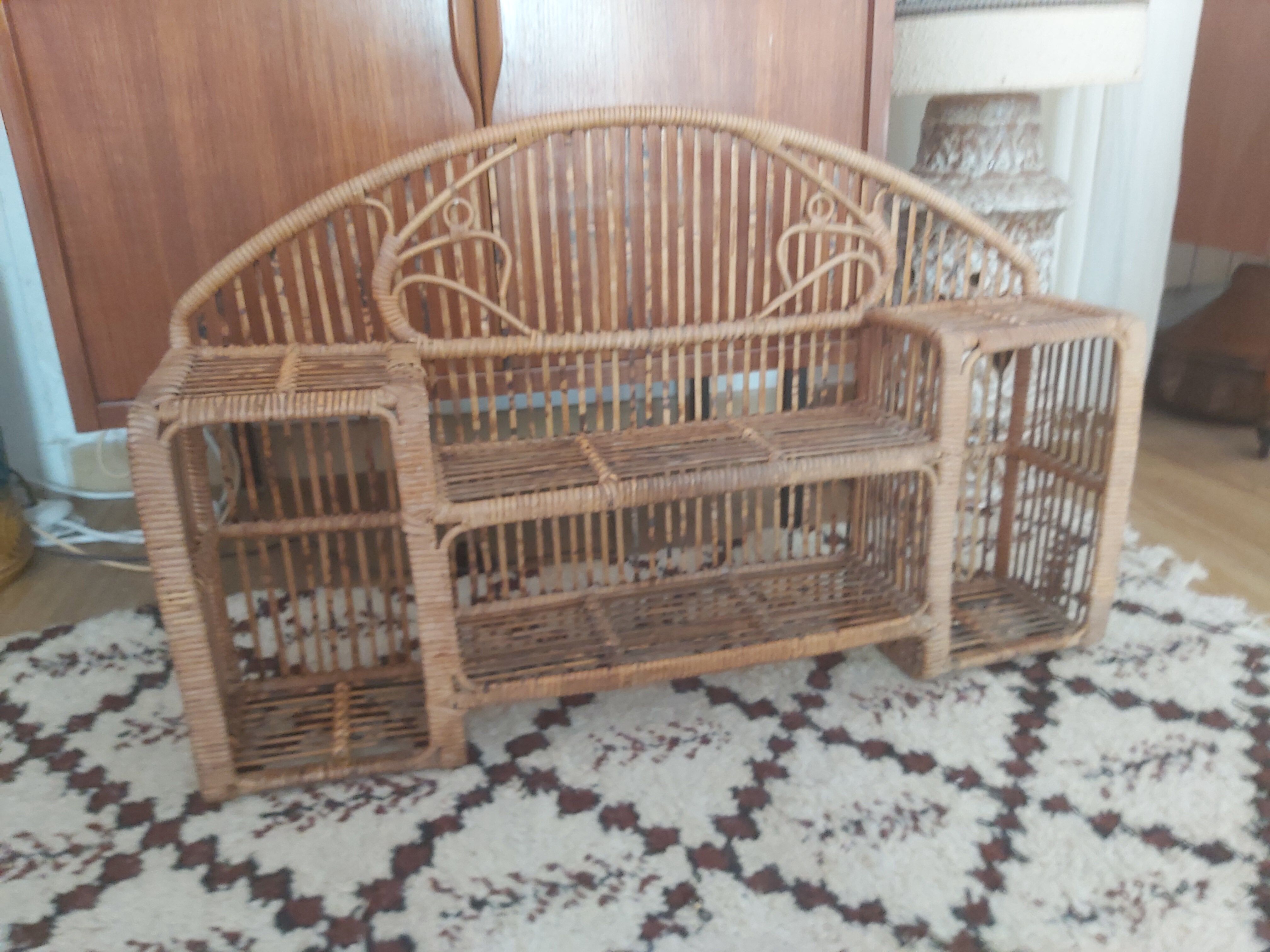 Vintage rattan shelf