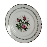 6 assiettes plates anciennes Moulin des Loups fleurs et contour doré