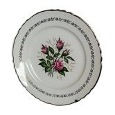 6 plates flowers and golden contour, Moulin des Loups