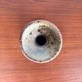 Mid-century Danish studio ceramic candlestick signed Aage Würtz, 1960s.