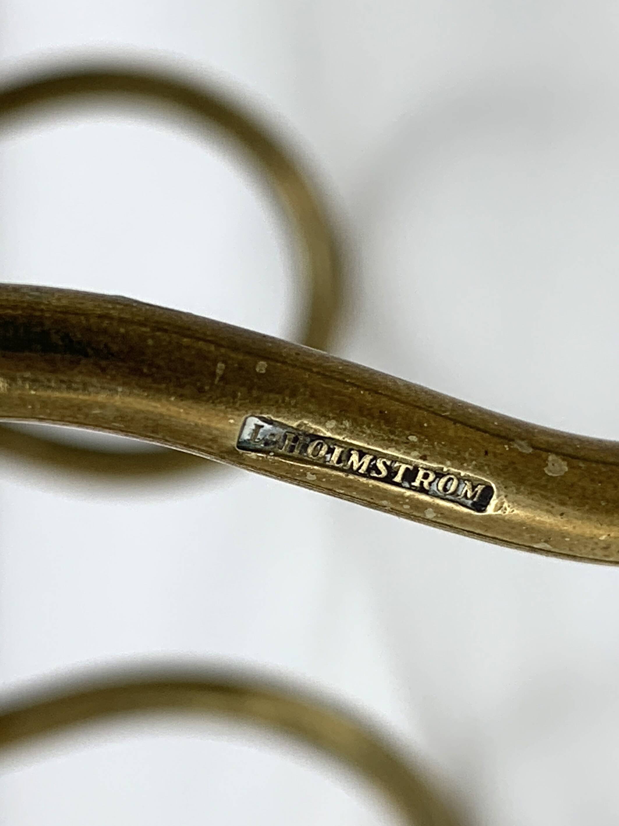 Scandinavian brass candle holder by Lars Holmström, Sweden 1950s