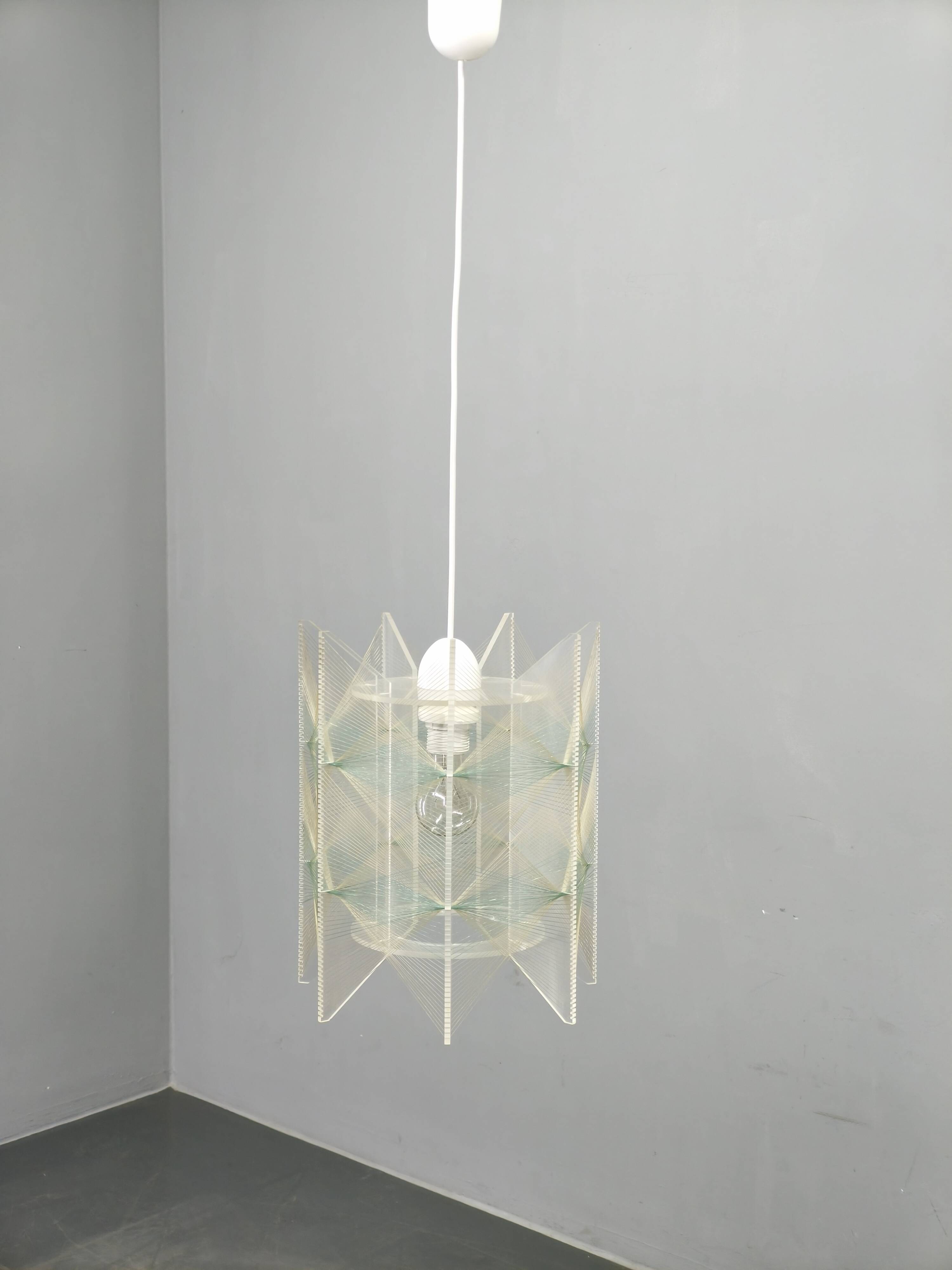 Space Age String Pendant Lamp, Plastic, Czechoslovakia, 1970s