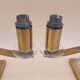 Art Deco lamp pair in brass and glass
