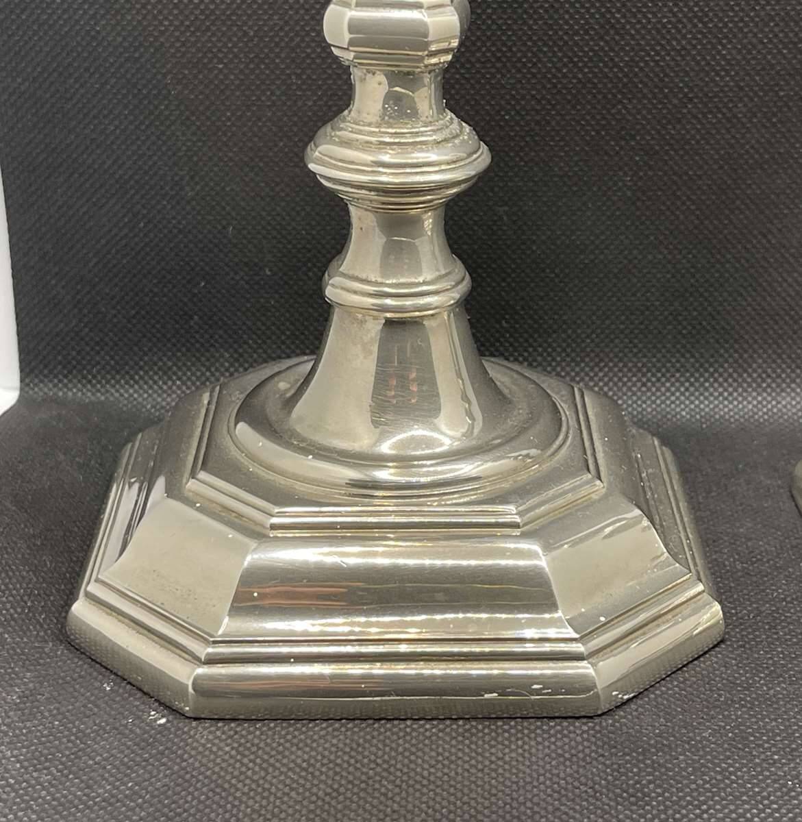 Pair of English silver-plated candlesticks from the 1950s