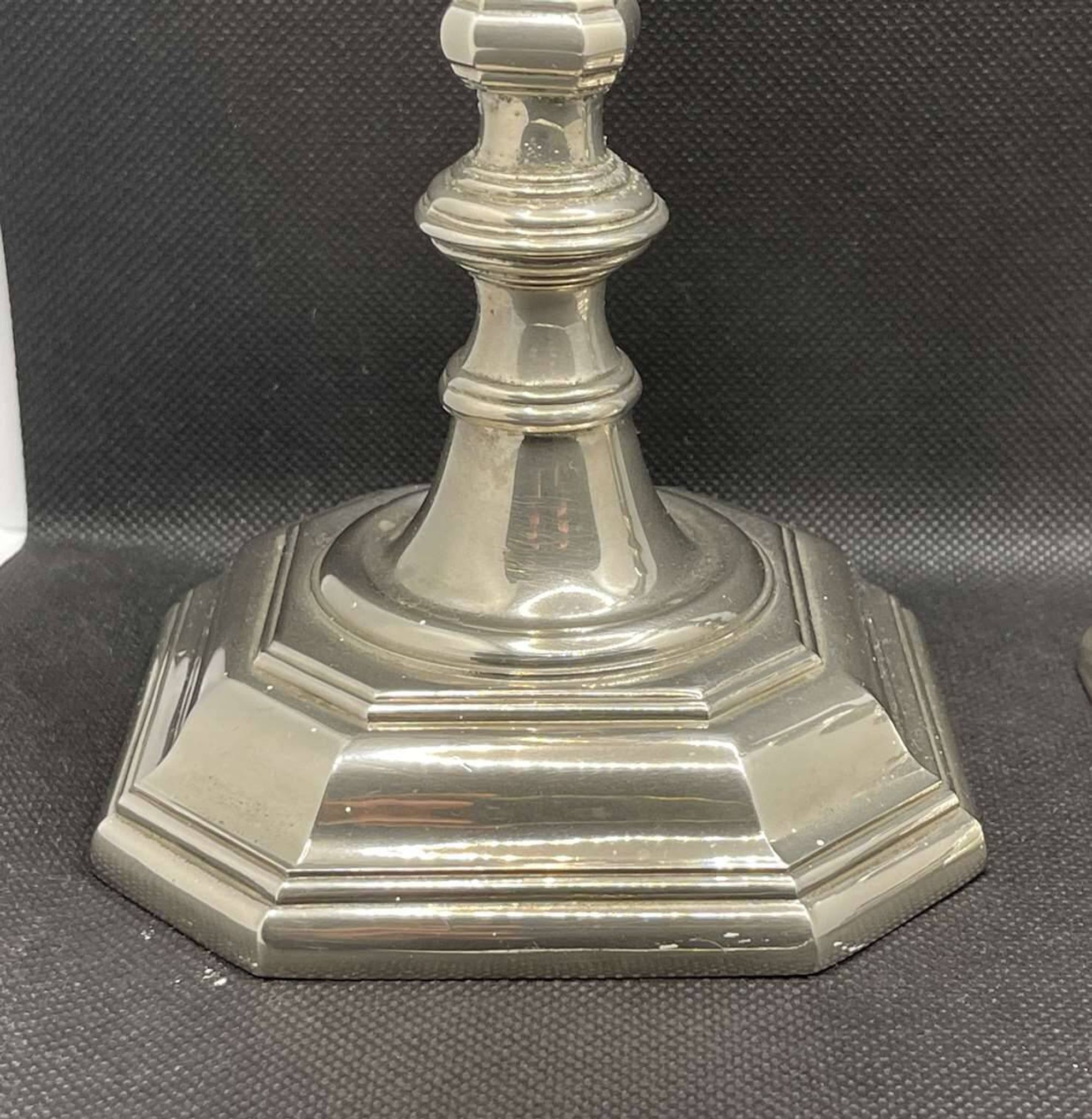 Pair of English silver-plated candlesticks from the 1950s