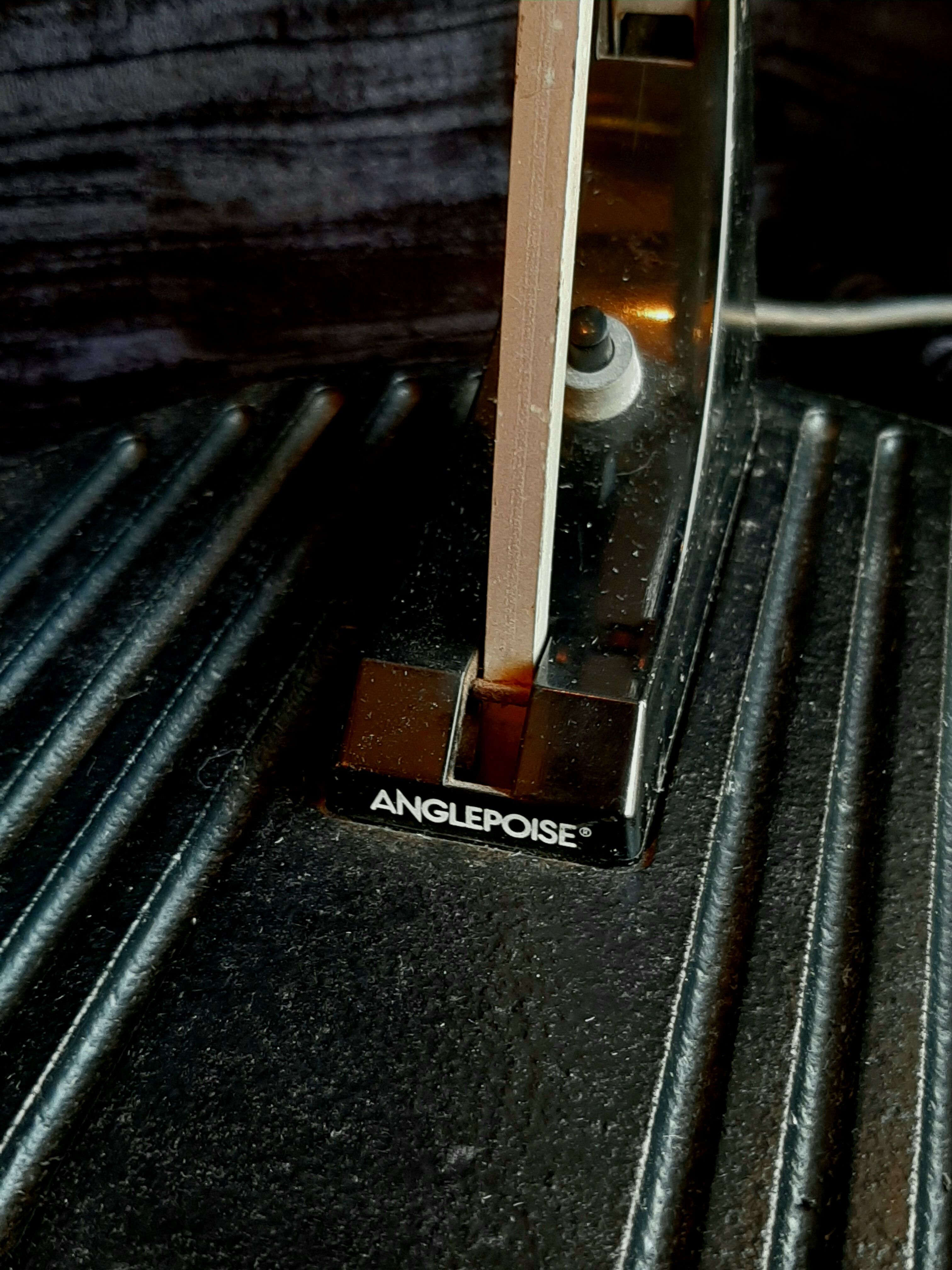 Red and black WL1 Anglepoise desk lamp. George Carwardine and Kenneth Grange, 1960.