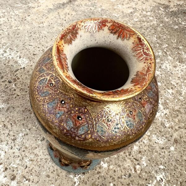 Vase Satsuma porcelaine chinoise XXe