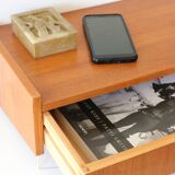 Wall shelf, Scandinavian teak wall bedside table, 1960