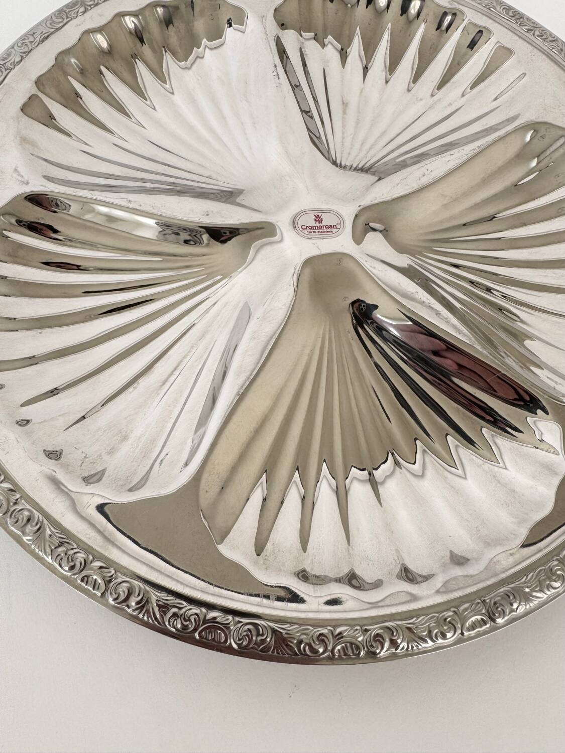 Cromargan stainless steel platter WMF vintage: mid-century modern style S
