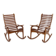 Paire de rocking chairs en hêtre rares des années 1960 par ULUV, Tchécoslovaquie