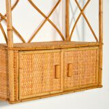 Bamboo shelf and vintage rattan 1960s