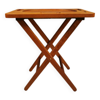 Table à découper en teck massif, provenance ESA teck Danemark, 1960-1970.