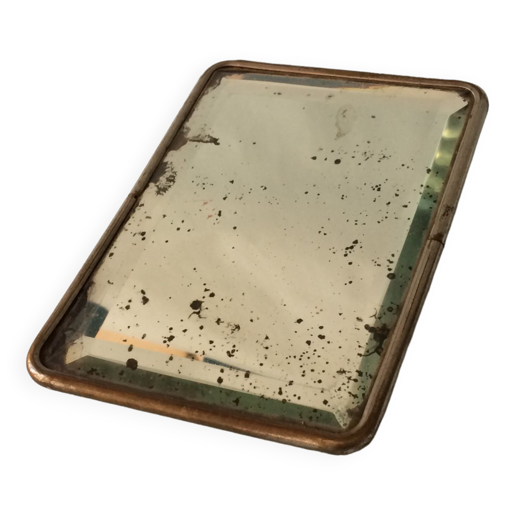 Beveled travel mirror