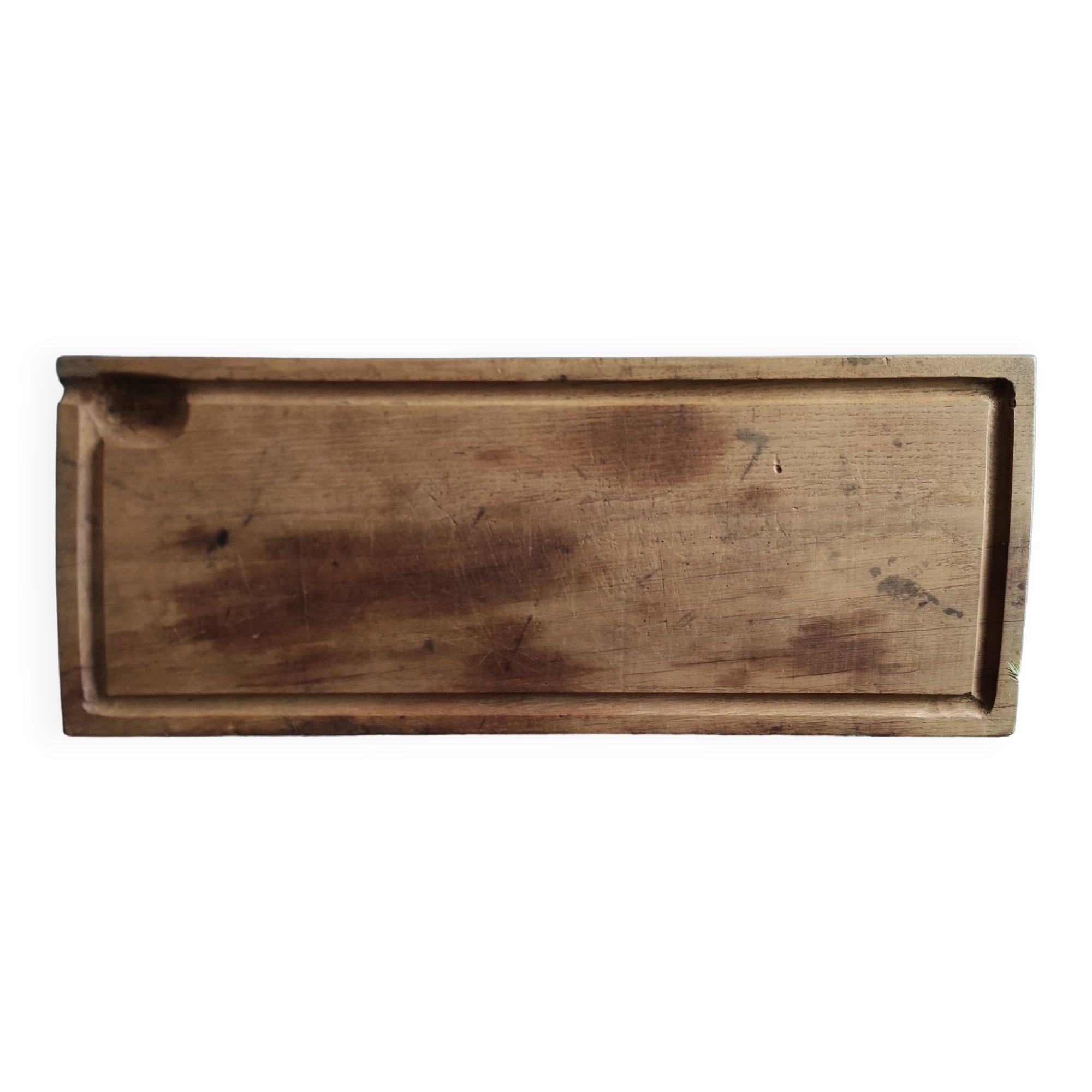 Large and heavy vintage French wooden chopping board