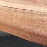 Console en bois avec pieds en métal noir