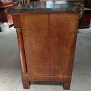Empire-style walnut commode – black marble – 19th century