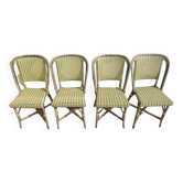 4 vintage bistrot de Paris rattan chairs