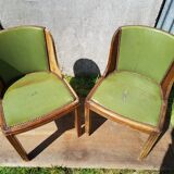 Paire chaises gondole bois