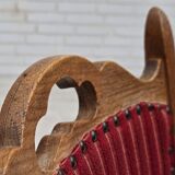 1970s, set of 6 Danish dining chairs, oak wood, furniture wool.